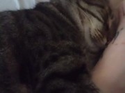 Pussy Cat Cuddling With Sexy Legs and Feet 11/16