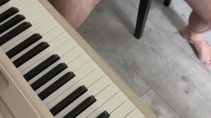 Naked Bach Prelude and Huge Cumshot