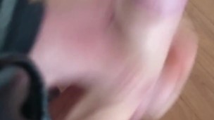 Having a quick wank and squirting cum on the floor