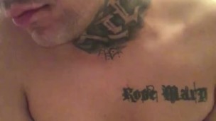 Big dick gets jerked in the bathroom until cum