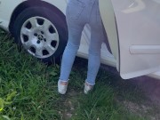 excited by her buttocks in her jeans I ask her to suck me 1/16