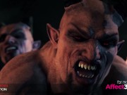 Big tits babe gets anal sex in orgy sex with monsters in a 3d fantasy animation 13/16