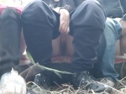Three girlfriends moan loudly and cum many times in the forest - IkaSmokS