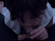 奥まで咥えさせられて「おちんぽ大好き♡」ごっくんしちゃうMのメガネ女子 cum in mouth gokkun 1/16