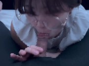 奥まで咥えさせられて「おちんぽ大好き♡」ごっくんしちゃうMのメガネ女子 cum in mouth gokkun 5/16