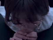 奥まで咥えさせられて「おちんぽ大好き♡」ごっくんしちゃうMのメガネ女子 cum in mouth gokkun 9/16