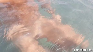 Playing with My Dick in the Sea at a Public Beach