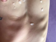 I cover her small tits with cum 16/16