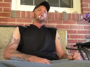 Smoking and stroking my BWC outside until cumshot 1/16