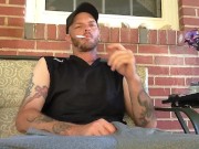 Smoking and stroking my BWC outside until cumshot 2/16