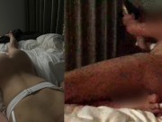 人生初の、横向きバックで、そのまま中出しに成功！　 （射精の瞬間に大声のyukkyと、終始喘ぎつつお掃除フェラもしてくれるmaimai） - Screenshot 4 of 16 - POV