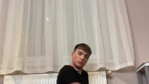 Cute femboy fingering and riding on your big cock