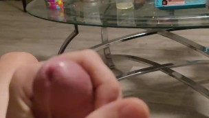 Jerking my big dick until I shoot cum