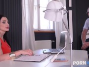 Office Slut Aletta Ocean Takes A Titty Cumshot After Fucking On The Job 1/16