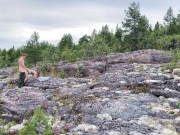 Секс секс на камнях, красивая девушка на природе 10/16