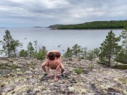 Секс секс на камнях, красивая девушка на природе 15/16