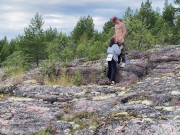 Секс секс на камнях, красивая девушка на природе 4/16