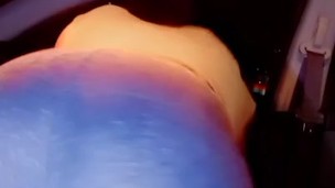 sissy femboy twerking bubblebutt for truckers at public truckstop.