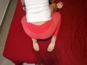 My sexy brunette big booty wife seducing me - Sexy wife with pink leggings 2/16