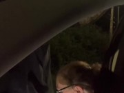 HUSBAND PULLS THE CAR OVER TO WATCH WIFE SUCK OFF A STRANGER THROUGH THE WINDOW