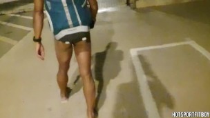 Hot and Fit Guy Walks Naked on Public Road Showing His Big Cock to Passersby - Hotsportfitboy
