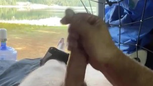 Jerking off at the lake
