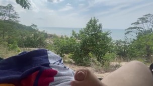 Strokin Dad Bod Beach side masturbation. Strokin my cock on a public beach.