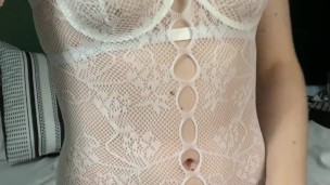 Trans Nurse Fingering, and Cums on Her Own Face