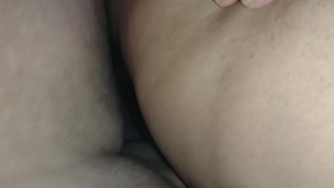 Finishing deep inside baby girls ass