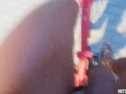 Naked Cycling and Close-Up of My Cock on Public Road