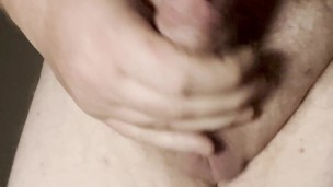 Chubby dad cums for the camera