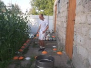 Malvina the cat and I are playing barrel ball 6/16