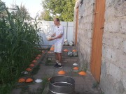 Malvina the cat and I are playing barrel ball 9/16