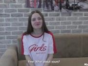 Interview and first sex in life, 18 year old cute student. 1/16
