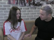 Interview and first sex in life, 18 year old cute student. 6/16