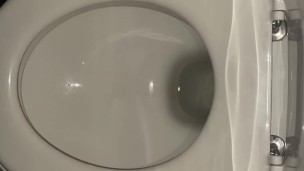 nightly cum shot into toilet while girlfriend is next door