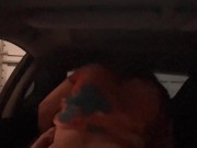 tight teen pussy getting a nice Creampie in the car 4/16