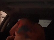 tight teen pussy getting a nice Creampie in the car 6/16