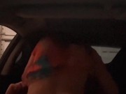 tight teen pussy getting a nice Creampie in the car 8/16