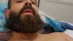 Playing with my hairy uncut dick