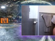 ANAL Babe bends over and pushes a toy into her ass in the SPACE PORT on StripVR 8/16