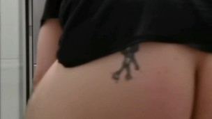 I'm changing my thong in my bathroom at the hospital