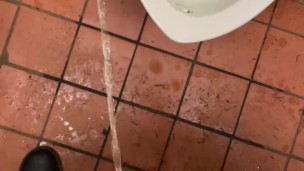 Pissing in the urinal and sink