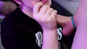 Small femboy doesnt know how to suck cock, but today he learns