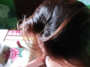 RISKY BLOWJOB WHILE PLAYING ONLINE GAME. PINAY STUDENT ROOM MATE 5/16