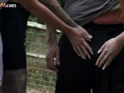 CFNM BJ ladies suck outdoor in group BJ 5/16