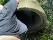 Creampie in the woods for step sis