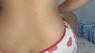 naughty big ass fucks hot on a hard dick, filling a pink pussy with creampie