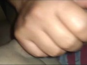 Frotando la pija en las tetas 6/16