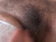 At such insistence, I masturbate in front of the maid's stepson to make him jerk off